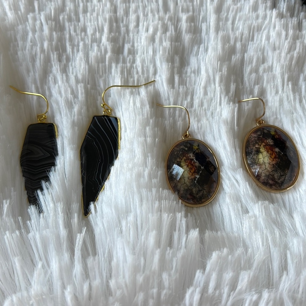 (2 sets) Dangle Drop Earrings